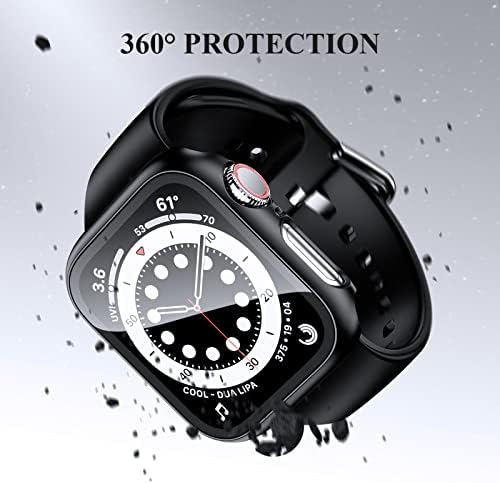[4 חבילה] מארז ל- Apple Watch SE 2022, סדרה 6/5/4/SE 44 ממ עם מגן מסך זכוכית מחוסמת, Kakufunny Cover Soverst